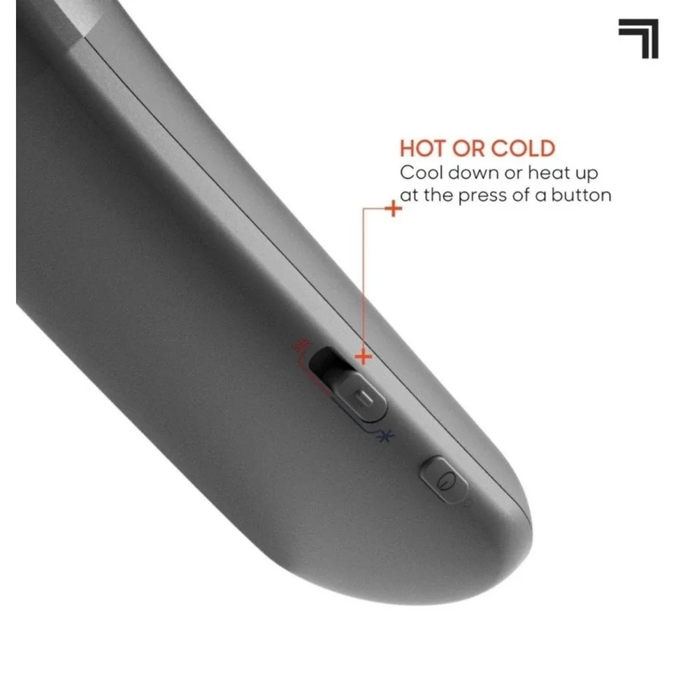 Sharper Image Cordless Cool & Heat Neckwear Device Black Rechargeable Portable‎